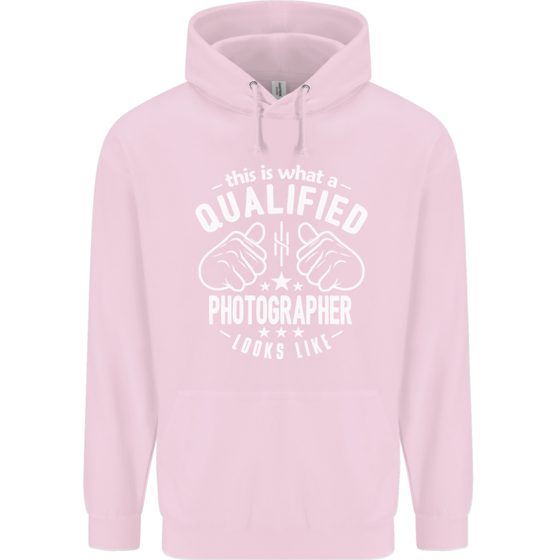 A Qualified Photographer Looks Like Mens 80% Cotton Hoodie Light Pink