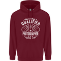A Qualified Photographer Looks Like Mens 80% Cotton Hoodie Maroon