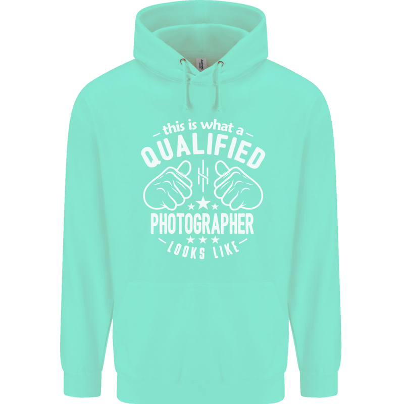 A Qualified Photographer Looks Like Mens 80% Cotton Hoodie Peppermint