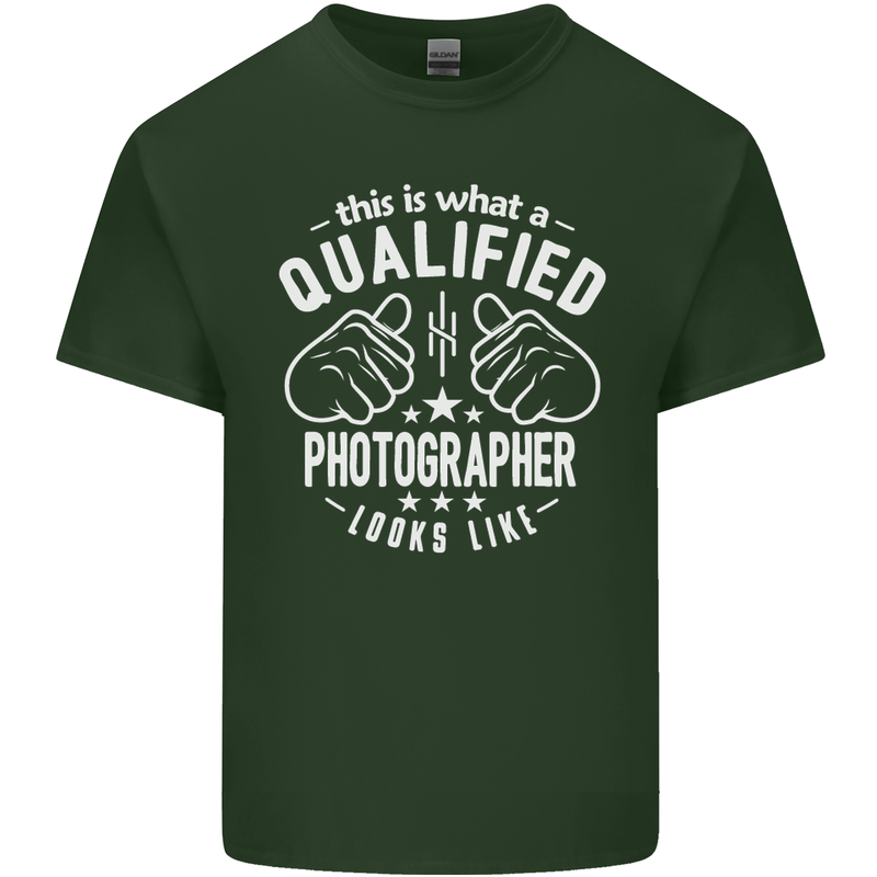 A Qualified Photographer Looks Like Mens Cotton T-Shirt Tee Top Forest Green
