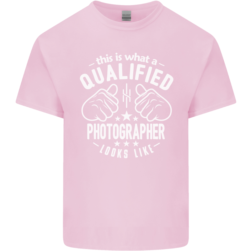 A Qualified Photographer Looks Like Mens Cotton T-Shirt Tee Top Light Pink