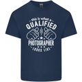 A Qualified Photographer Looks Like Mens Cotton T-Shirt Tee Top Navy Blue