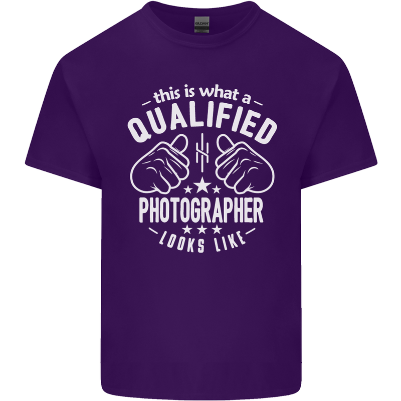 A Qualified Photographer Looks Like Mens Cotton T-Shirt Tee Top Purple