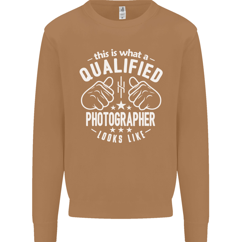 A Qualified Photographer Looks Like Mens Sweatshirt Jumper Caramel Latte
