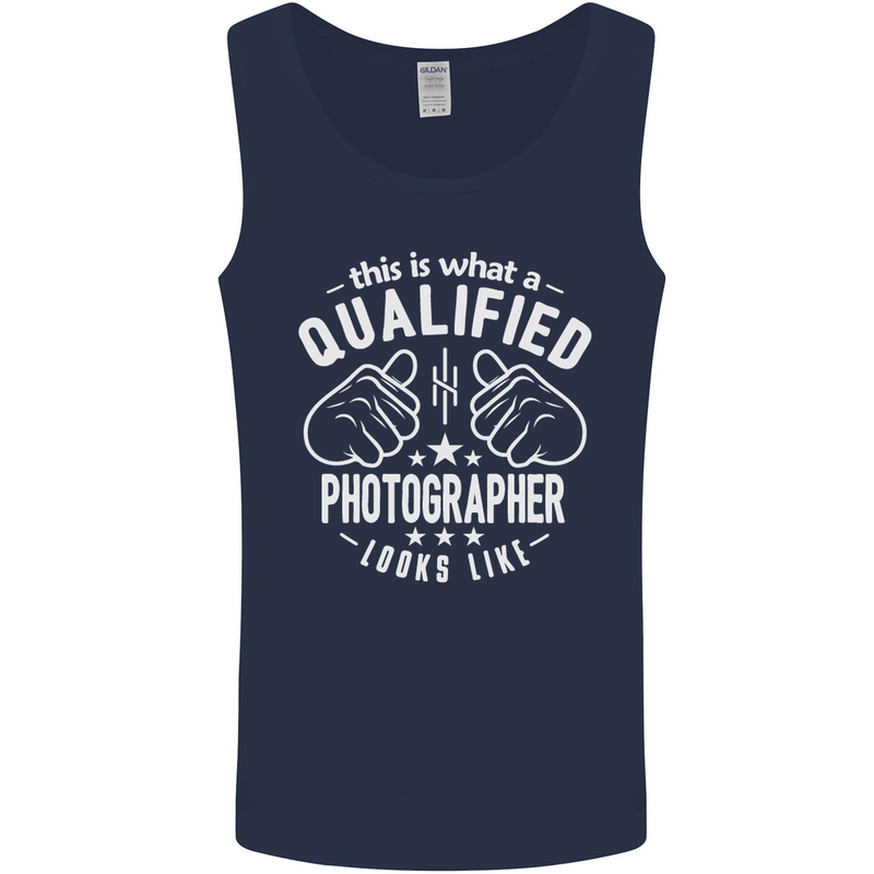A Qualified Photographer Looks Like Mens Vest Tank Top Navy Blue