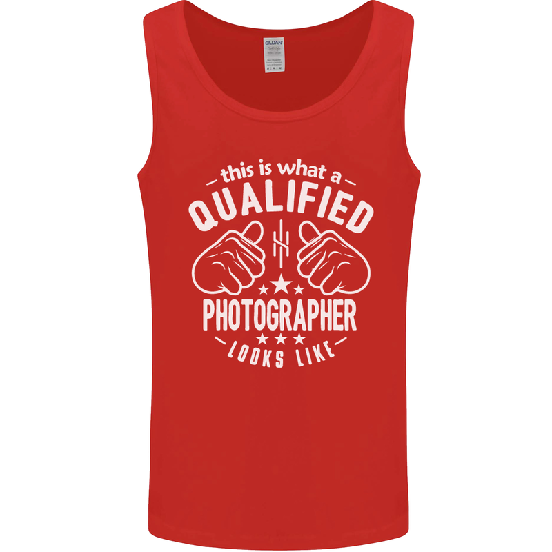 A Qualified Photographer Looks Like Mens Vest Tank Top Red