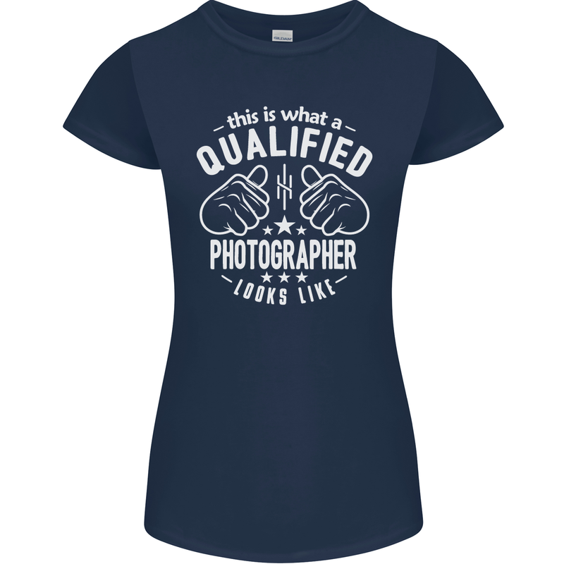 A Qualified Photographer Looks Like Womens Petite Cut T-Shirt Navy Blue