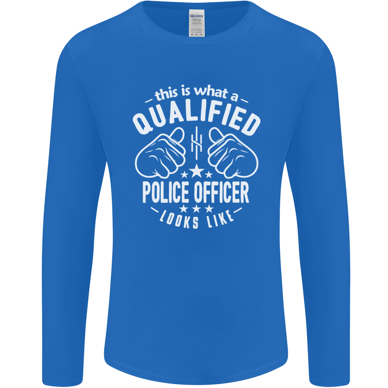 A Qualified Police Officer Looks Like Mens Long Sleeve T-Shirt Royal Blue