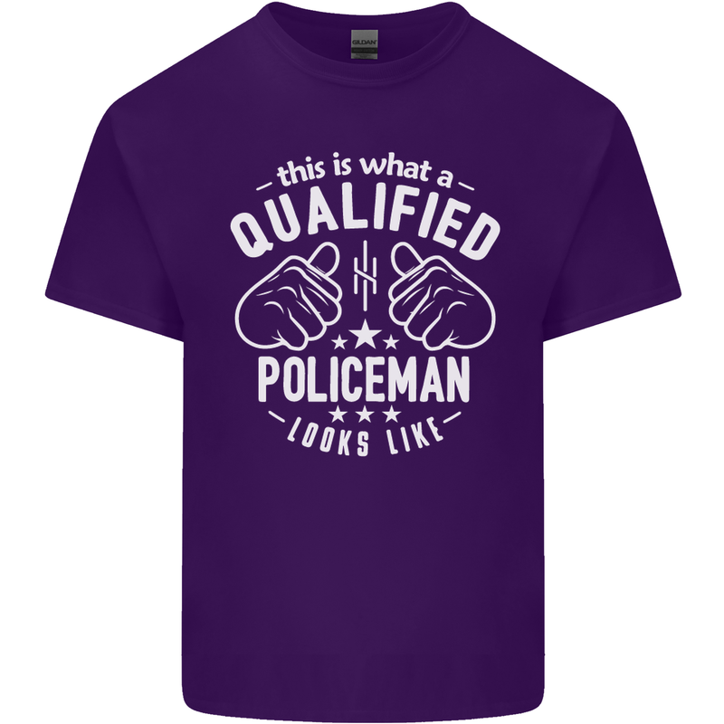 A Qualified Policeman Looks Like Mens Cotton T-Shirt Tee Top Purple
