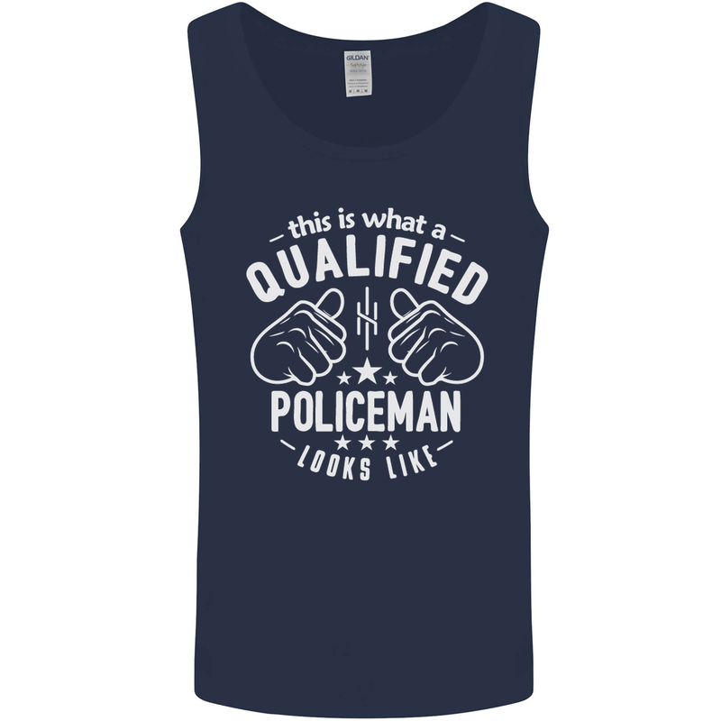 A Qualified Policeman Looks Like Mens Vest Tank Top Navy Blue