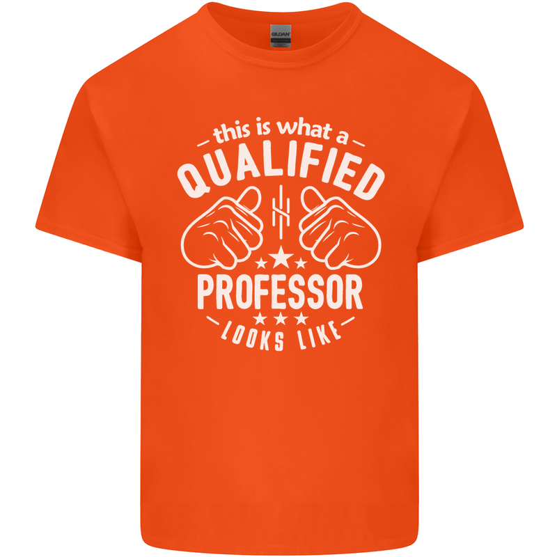 A Qualified Professor Looks Like Mens Cotton T-Shirt Tee Top Orange