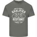 A Qualified Receptionist Looks Like Mens Cotton T-Shirt Tee Top Charcoal