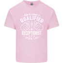 A Qualified Receptionist Looks Like Mens Cotton T-Shirt Tee Top Light Pink
