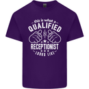 A Qualified Receptionist Looks Like Mens Cotton T-Shirt Tee Top Purple