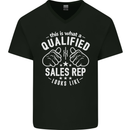 A Qualified Sales Rep Looks Like Mens V-Neck Cotton T-Shirt Black