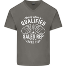 A Qualified Sales Rep Looks Like Mens V-Neck Cotton T-Shirt Charcoal