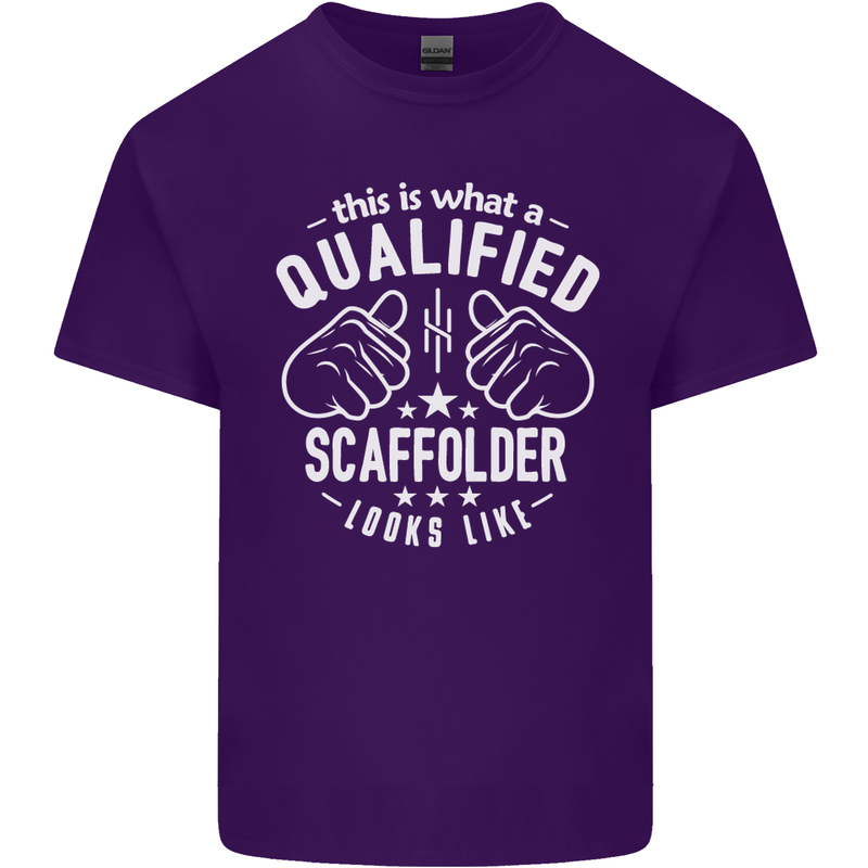 A Qualified Scaffolder Looks Like Mens Cotton T-Shirt Tee Top Purple