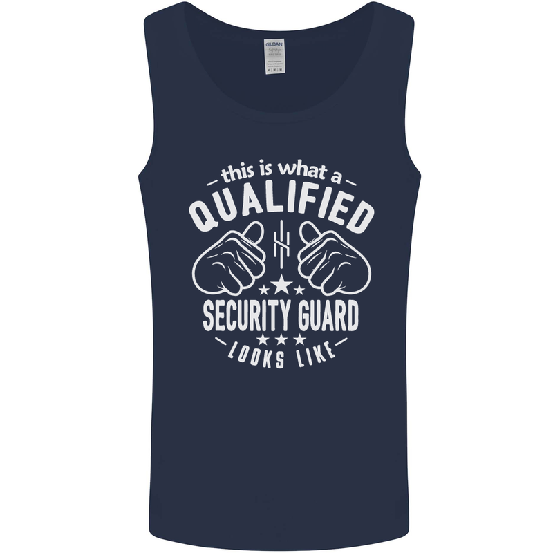 A Qualified Security Guard Looks Like Mens Vest Tank Top Navy Blue