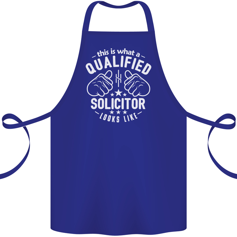 A Qualified Solicitor Looks Like Cotton Apron 100% Organic Royal Blue