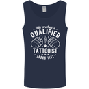 A Qualified Tattooist Looks Like Mens Vest Tank Top Navy Blue