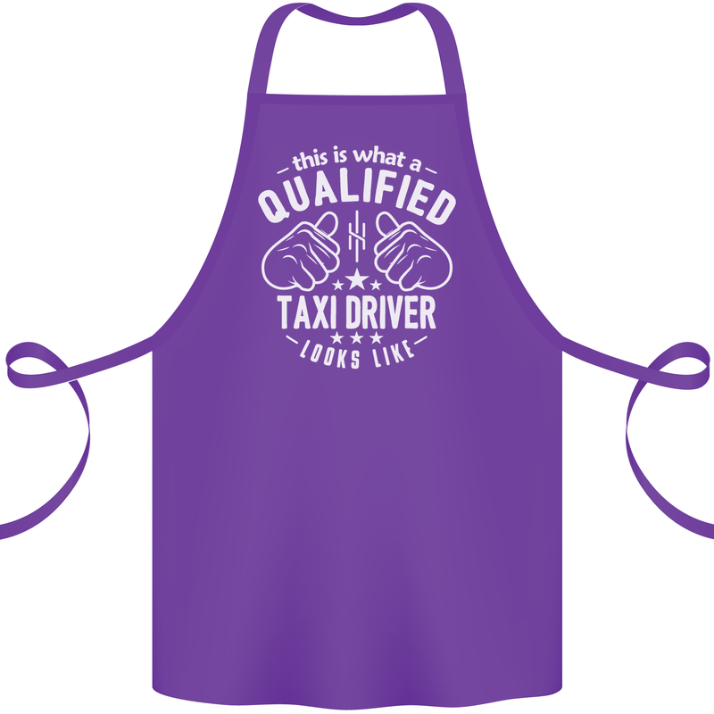 A Qualified Taxi Driver Looks Like Cotton Apron 100% Organic Purple