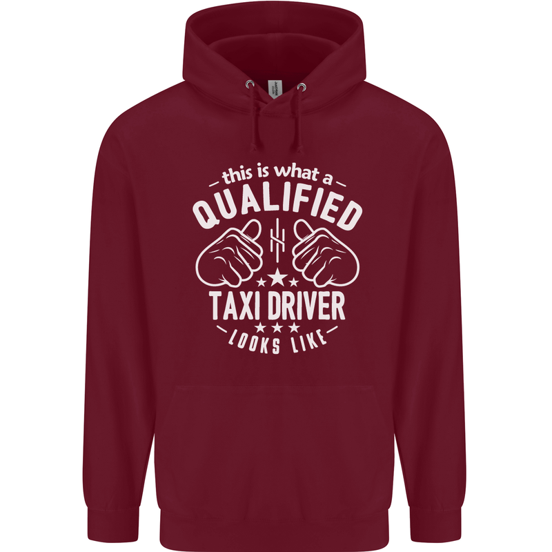 A Qualified Taxi Driver Looks Like Mens 80% Cotton Hoodie Maroon