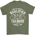 A Qualified Taxi Driver Looks Like Mens T-Shirt Cotton Gildan Military Green