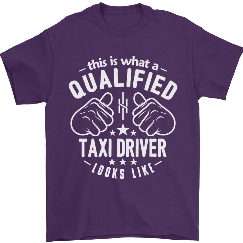A Qualified Taxi Driver Looks Like Mens T-Shirt Cotton Gildan Purple