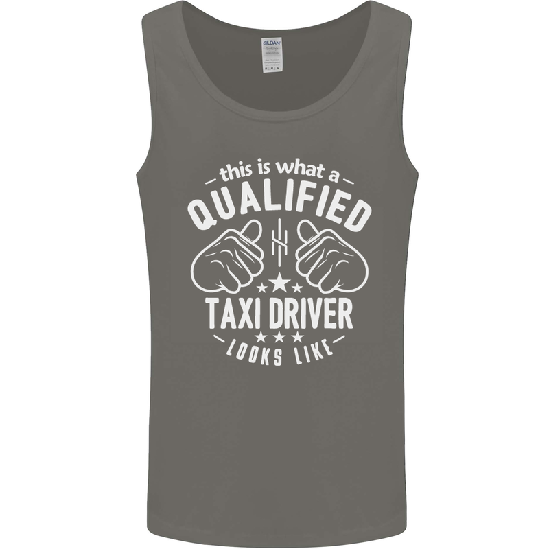 A Qualified Taxi Driver Looks Like Mens Vest Tank Top Charcoal