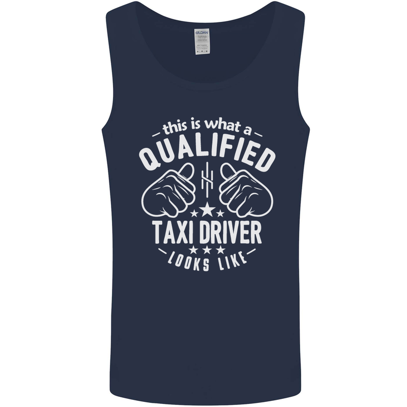 A Qualified Taxi Driver Looks Like Mens Vest Tank Top Navy Blue