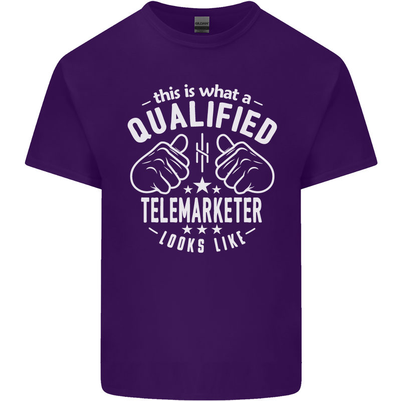 A Qualified Telemarketer Looks Like Mens Cotton T-Shirt Tee Top Purple