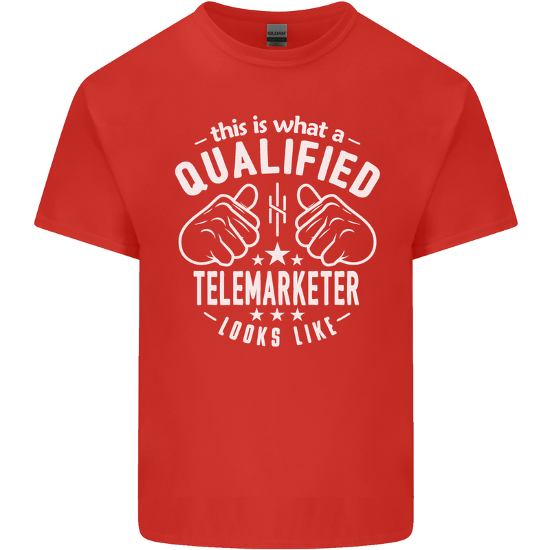 A Qualified Telemarketer Looks Like Mens Cotton T-Shirt Tee Top Red