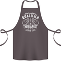 A Qualified Therapist Looks Like Cotton Apron 100% Organic Dark Grey