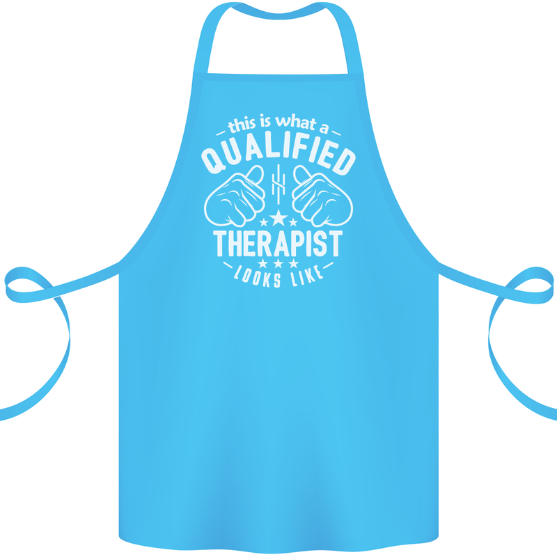 A Qualified Therapist Looks Like Cotton Apron 100% Organic Turquoise