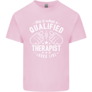 A Qualified Therapist Looks Like Mens Cotton T-Shirt Tee Top Light Pink