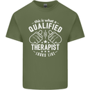 A Qualified Therapist Looks Like Mens Cotton T-Shirt Tee Top Military Green