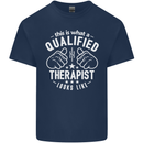 A Qualified Therapist Looks Like Mens Cotton T-Shirt Tee Top Navy Blue