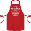 A Qualified Tractor Driver Looks Like Cotton Apron 100% Organic Red