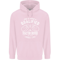 A Qualified Tractor Driver Looks Like Mens 80% Cotton Hoodie Light Pink