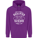 A Qualified Tractor Driver Looks Like Mens 80% Cotton Hoodie Purple