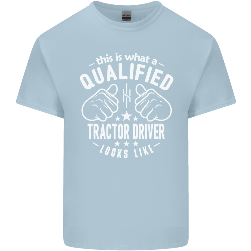 A Qualified Tractor Driver Looks Like Mens Cotton T-Shirt Tee Top Light Blue
