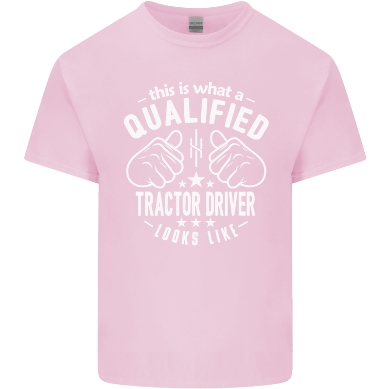A Qualified Tractor Driver Looks Like Mens Cotton T-Shirt Tee Top Light Pink