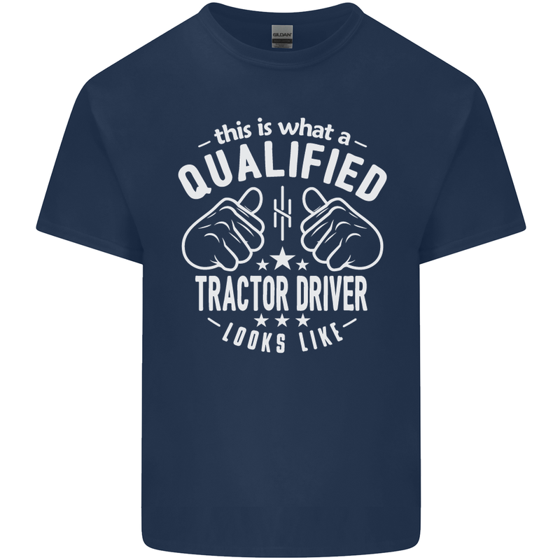 A Qualified Tractor Driver Looks Like Mens Cotton T-Shirt Tee Top Navy Blue