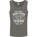 A Qualified Tractor Driver Looks Like Mens Vest Tank Top Charcoal
