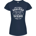 A Qualified Tractor Driver Looks Like Womens Petite Cut T-Shirt Navy Blue
