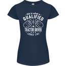 A Qualified Tractor Driver Looks Like Womens Petite Cut T-Shirt Navy Blue