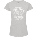 A Qualified Tractor Driver Looks Like Womens Petite Cut T-Shirt Sports Grey