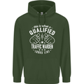 A Qualified Traffic Warden Looks Like Mens 80% Cotton Hoodie Forest Green