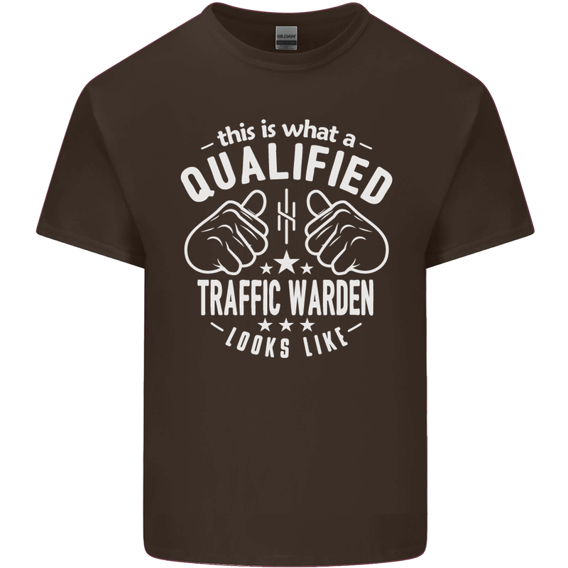A Qualified Traffic Warden Looks Like Mens Cotton T-Shirt Tee Top Dark Chocolate