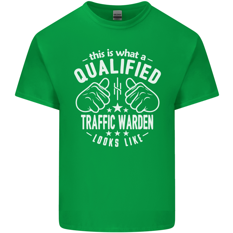 A Qualified Traffic Warden Looks Like Mens Cotton T-Shirt Tee Top Irish Green